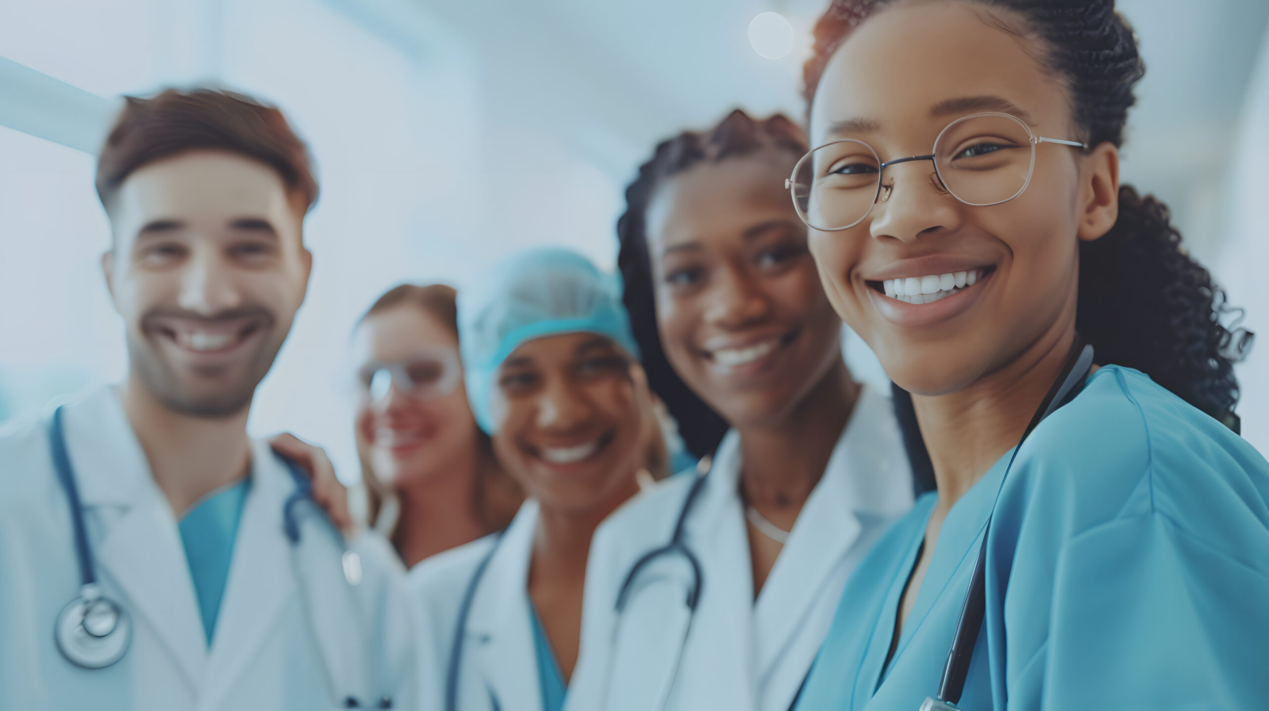 realistic photo of vibrant hospital medical team banner, medical student team realistic photo of vibrant hospital medical team banner, medical student team
